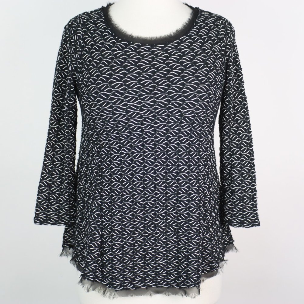 Anthropologie Postmark Womens XS Textured 3/4 Sleeve Top